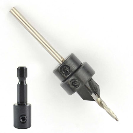 Big Horn # 5 Complete Countersink W/Taper Drill & Quick-Change 1/4in Hex Shank Adapter 18901